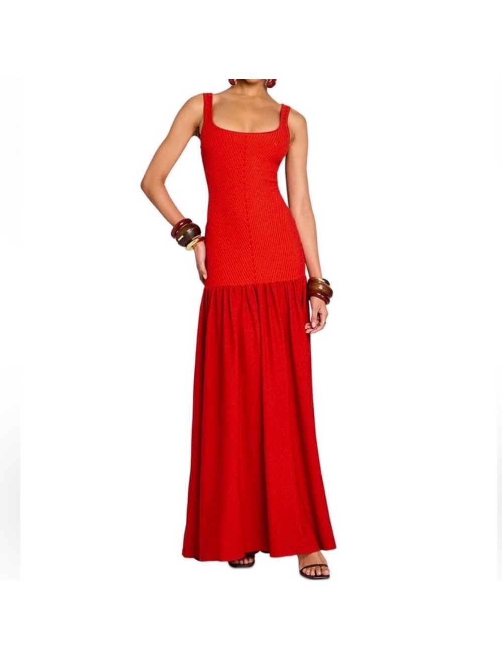 Retrofete Kennedi Knit Red Maxi Dress